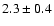 $2.3\pm 0.4$