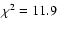 $\chi^2=11.9$