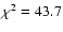 $\chi^2=43.7$