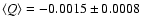 $\langle Q \rangle = -0.0015 \pm 0.0008$