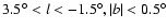 $3.5^\circ<l<-1.5^\circ, \vert b\vert<0.5^\circ$