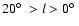 $20\hbox{$^\circ$ }> l > 0\hbox{$^\circ$ }$