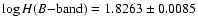 $\log H (B{-}\rm band)= 1.8263 \pm 0.0085$