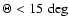 $\Theta<15 \ \deg$