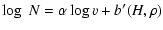 $\displaystyle \log~N={\alpha} \log v+b'(H,\rho)$