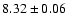 $ 8.32\pm0.06$