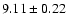 $ 9.11\pm0.22$