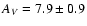 $A_{V}=7.9\pm 0.9$