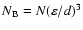 $N_{\rm B}=N(\varepsilon/d)^3$