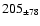 $ 205 _{\pm 78 } $
