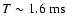 $ T \sim 1.6 {\rm\ ms} $