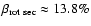 $ \beta_{\rm rot~sec} \approx 13.8\% $