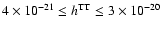 $ 4 \times 10^{-21} \le h^{\rm TT} \le 3 \times 10^{-20} $