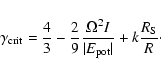 \begin{displaymath}\gamma_{\rm crit} = \frac{4}{3} - \frac{2}{9}
\frac{\Omega^2 I}{\vert E_{\rm pot}\vert} + k \frac{R_{\rm S}}{R}\cdot
\end{displaymath}