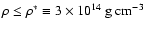 $ \rho \le \rho^\ast \equiv 3 \times 10^{14} {\rm\ g\ cm}^{-3} $