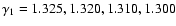 $ \gamma_1 = 1.325, 1.320, 1.310, 1.300 $