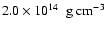 $2.0 \times 10^{14}~{\rm\ g\ cm}^{-3} $