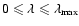 $0\leqslant \lambda \leqslant \lambda _{{\rm max}}$