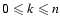 $0\leqslant k\leqslant n$