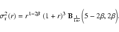 \begin{displaymath}\sigma_{\rm r}^2(r)
=
r^{1-2\beta}~(1+r)^3~
{\rm B}_{\frac{1}{1+r}}\Bigl(5-2\beta,2\beta\Bigr).
\end{displaymath}