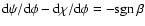 ${\rm d}\psi/{\rm
d}\phi-{\rm d}\chi/{\rm d}\phi=-\ensuremath {{\rm sgn}~}\beta$