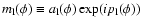 $m_{\rm l}(\phi) \equiv a_{\rm
l}(\phi)\exp(ip_{\rm l}(\phi))$