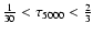 $\frac{1}{30} < \tau_{5000} < \frac{2}{3}$