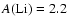 $A({\rm Li}) = 2.2$