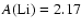 $A({\rm Li})=2.17$