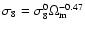 $\sigma _8=\sigma _8^0\Omega _{{\rm m}}^{-0.47}$