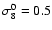$\sigma_8^0 = 0.5$