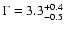 $\Gamma=3.3^{+0.4}_{-0.5}$
