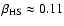 $\beta_{\rm HS} \approx 0.11$