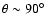$\theta \sim 90^\circ$