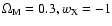 ${\Omega _{\rm M} }=0.3,w_{\rm X}=-1$