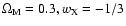 ${\Omega _{\rm M} }=0.3,w_{\rm X}=-1/3$