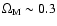 $\Omega_{\rm M} \sim 0.3$
