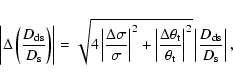 \begin{displaymath}
\left\vert \Delta \left( \frac{D_{\rm ds}}{D_{\rm s}} \right...
...ht\vert^2} \left\vert
\frac{D_{\rm ds}}{D_{\rm s}}\right\vert,
\end{displaymath}