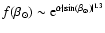 $f(\beta _{\odot}) \sim {\rm e}^{\alpha \mid \sin(\beta _{\odot}) \mid^{1.3}}$