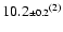 $10.2{\scriptstyle\pm 0.2}^{(2)}$