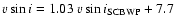$\ensuremath{v\sin i} =1.03~{\ensuremath{v\sin i} }_{\rm SCBWP}+7.7$