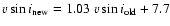 $\ensuremath{v\sin i} _{\rm new} = 1.03~\ensuremath{v\sin i} _{\rm old}+7.7$