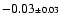 $-0.03 {\scriptstyle\pm 0.03}$