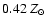 $ 0.42~Z_{\odot}$