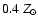 $0.4~Z_{\odot}$