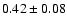 $0.42\pm0.08$