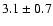 $3.1\pm0.7$