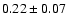 $0.22\pm0.07$
