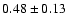 $0.48\pm0.13$