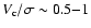 $V_{\rm c} / \sigma \sim 0.5{-}1$